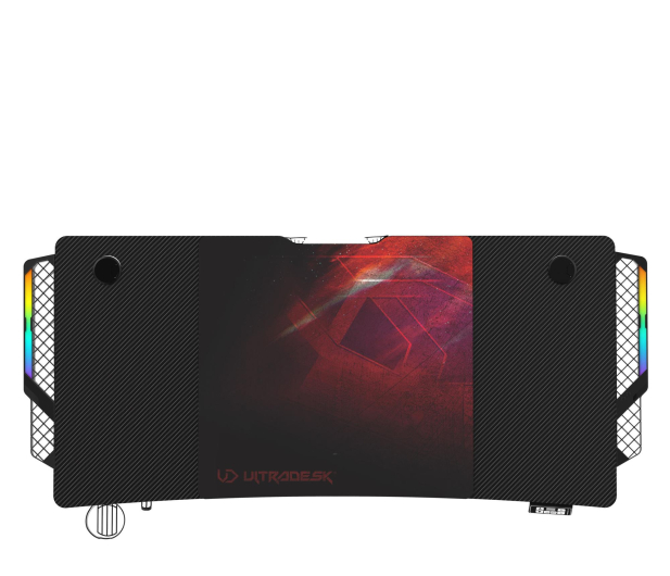 Ultradesk LEVEL V2 LED RGB (Czarno-Czerwone) (elektryczna regulacja) UDESK-LVALED-RD - 1191846 - zdjęcie 4